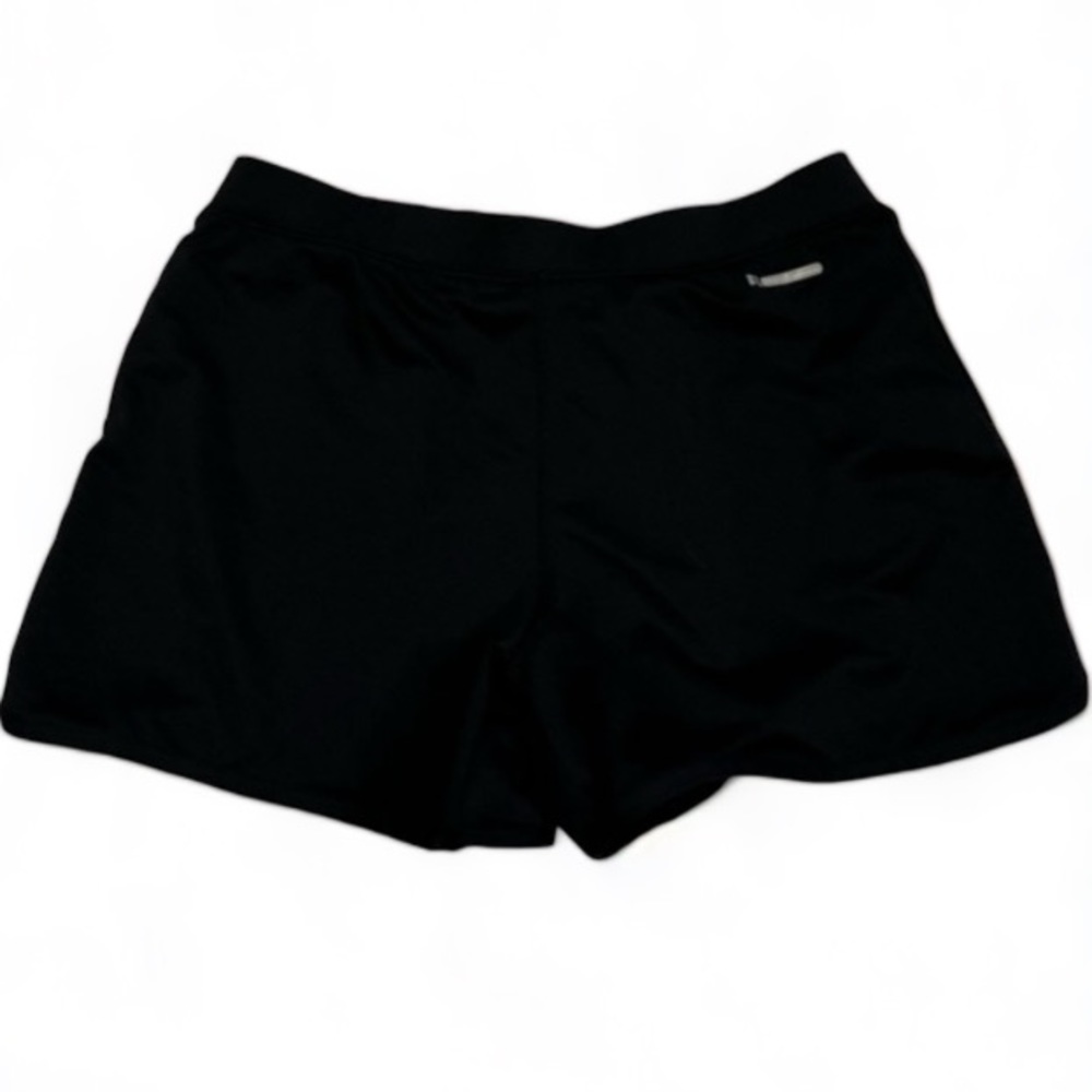 Russell Athletic Black Fitted Shorts With Wide Band Womans Size Medium Like New